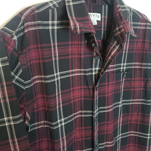 Orvis Classic Collection Long Sleeve Pocket Plaid Button Down Shirt Mens Medium - Picture 3 of 8